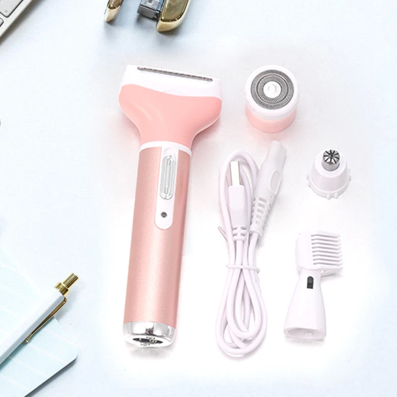 4 in 1 Body Hair Removal Epilator Armpit Hair Bikini Hair Leg Hair Pubic Hair Electric Razor Clipper Shaver Trimmer Women