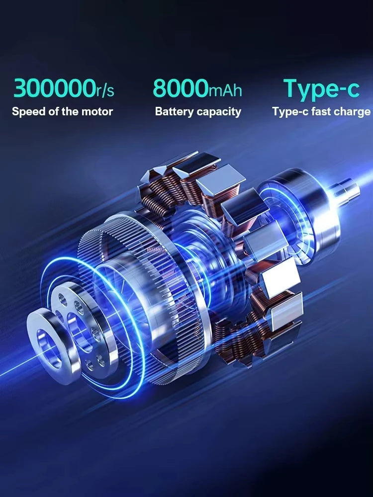 NEW Arrivals X9 Turbo 4 Patterns Set Fan Jet 300000RPM Turbo Jet Blower Brushless Vacuum Cleaner Blower For PC/Keyboard/Home/Car Cleaning Air Duster Blower