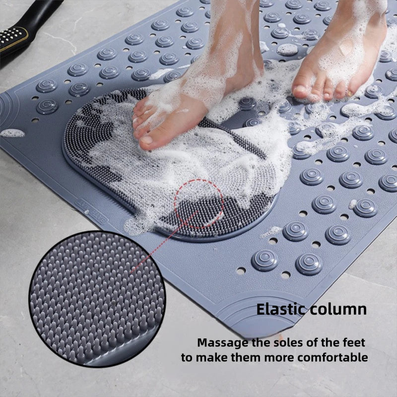 NEW Arrivals 5 Colors 60x90CM Bathroom Non-Slip Mat Solid Color Massage Mat Home Anti-Slip Suction Cup Carpet Waterproof Dirt-Resistant Toilet Hotel Floor Mat