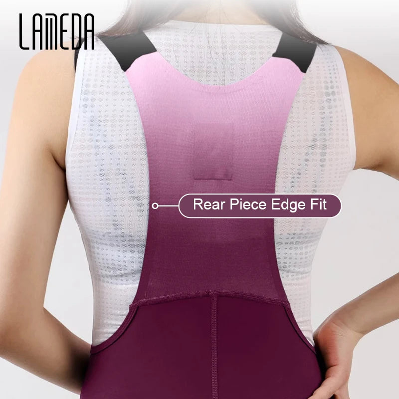Original LAMEDA Summer Women Professional Cycling Bib Shorts 3D Padded MTB Bicycle Shorts with Shoulder Straps Bike Biking Bib Shorts Pants Quick-Dry Women Cyclist Clothing Supplies