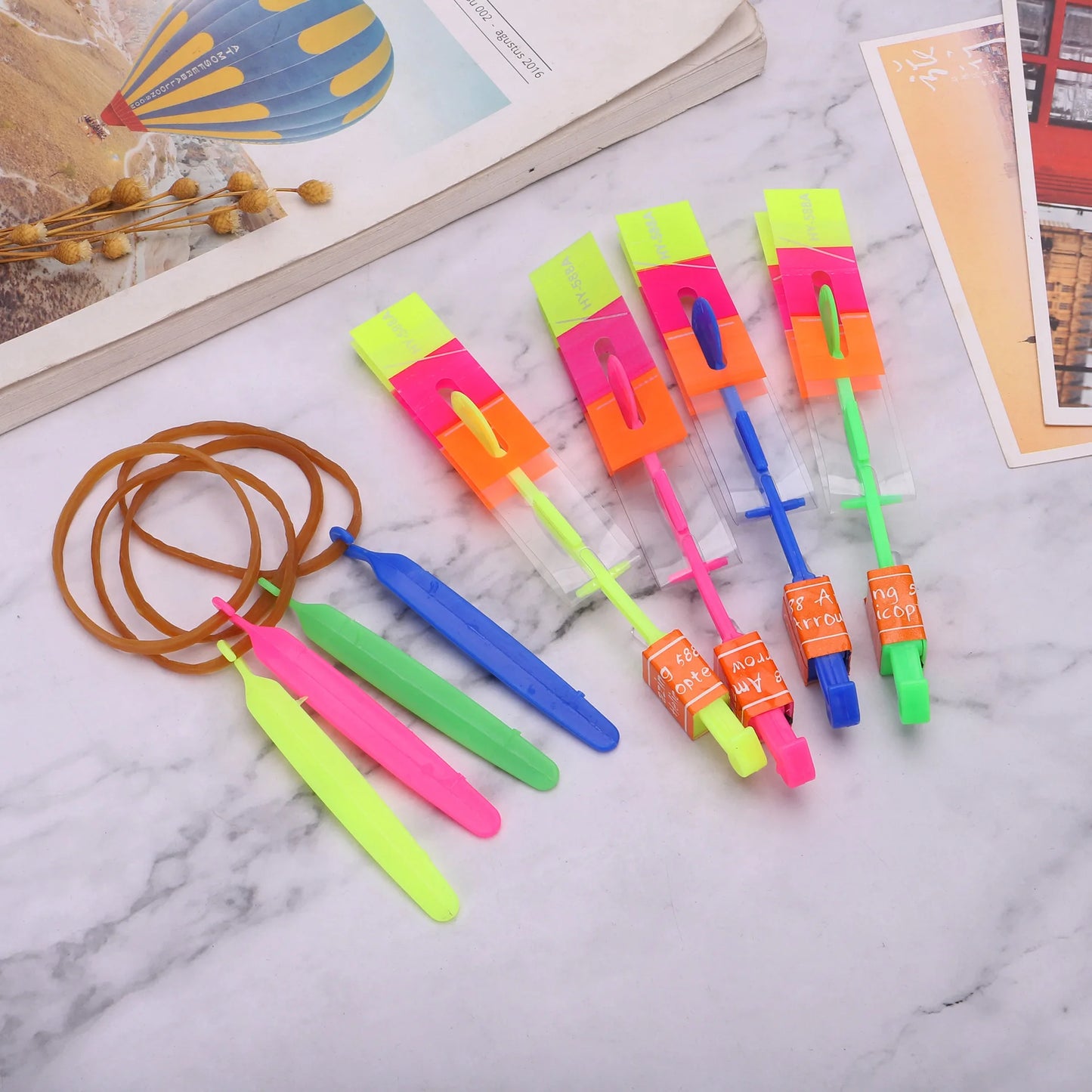 NEW Arrivals 10PCS Set Led Light Rockets - Bright Flying Toys with Slingshot Launchers, Party Favors for Birthdays, Halloween, Christmas Birthday Adults/Kids Gifts and Toys