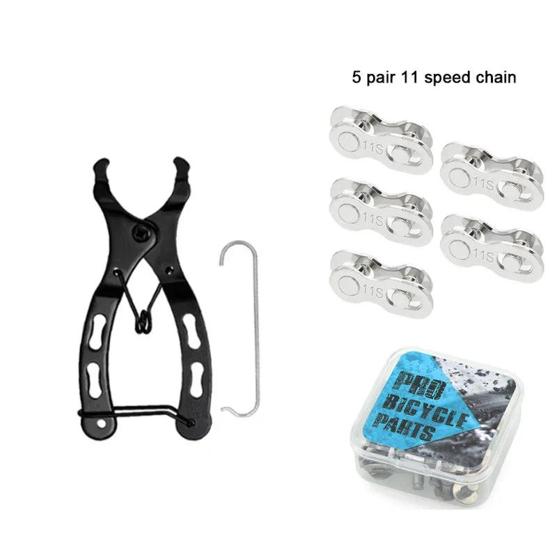 NEW Arrivals 12PCS Set Bicycle Repair Tool Set Chain Wear Checker 6/7/8/9/10/11 Speed Joint Magic Buckle MTB Chain Link Plier Bike Buckle Chain Breaker Cycling Accessories Sports Supplies