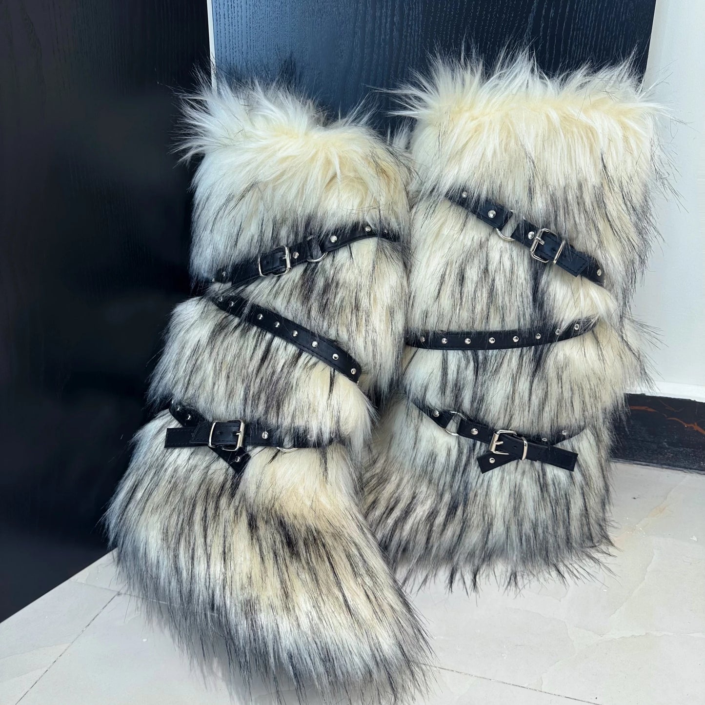 NEW Arrivals 7 Colors Winter Snow Boots Women Fox Fur Snow Boots Warm Platform Long Boots Cute Plush Over Knee High Boots Y2K Girls Outdoor Furry Shoes