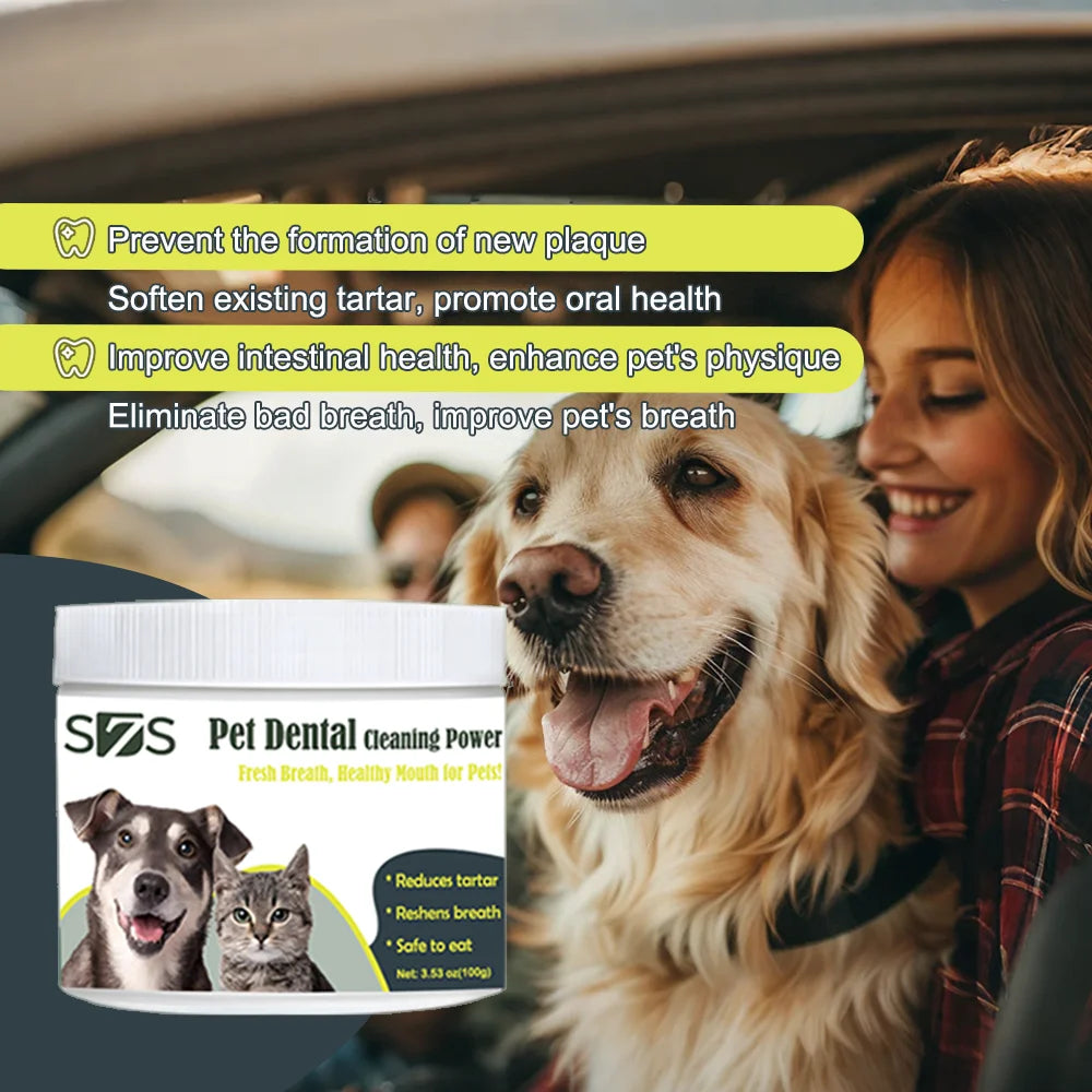 NEW Dogs Cats 100g Beef Flavor Pet Dental Powder for Dogs & Cats – Advanced Tartar & Plaque Control, Fresh Breath, Oral Health Hygiene Support Pets Health Care Supplies