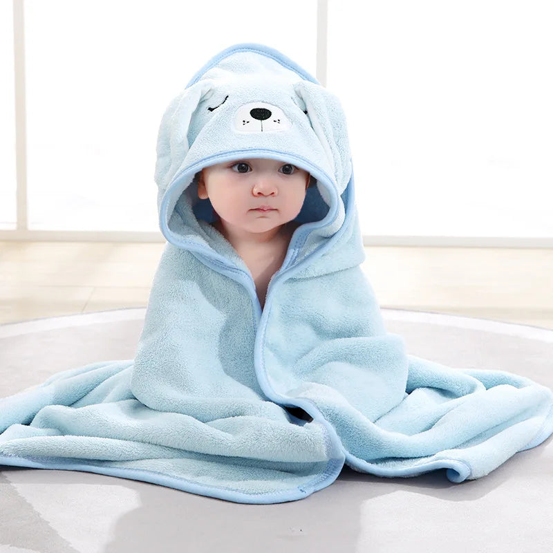 NEW Personalized Custom Name Embroidered Newborn Letter Nursery Baby Bath Towel Shower Robe Towel Wear A Hat Gifts for Boy Girl Children