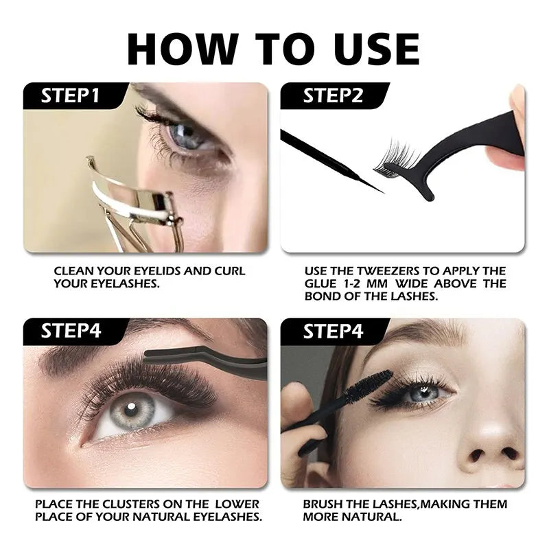 10 Pairs Russian Segmented Eyelashes Of 3D Mink Dramatic Lashes Hand Made Fluffy Soft Fake Eyelash Extension Cosmetics