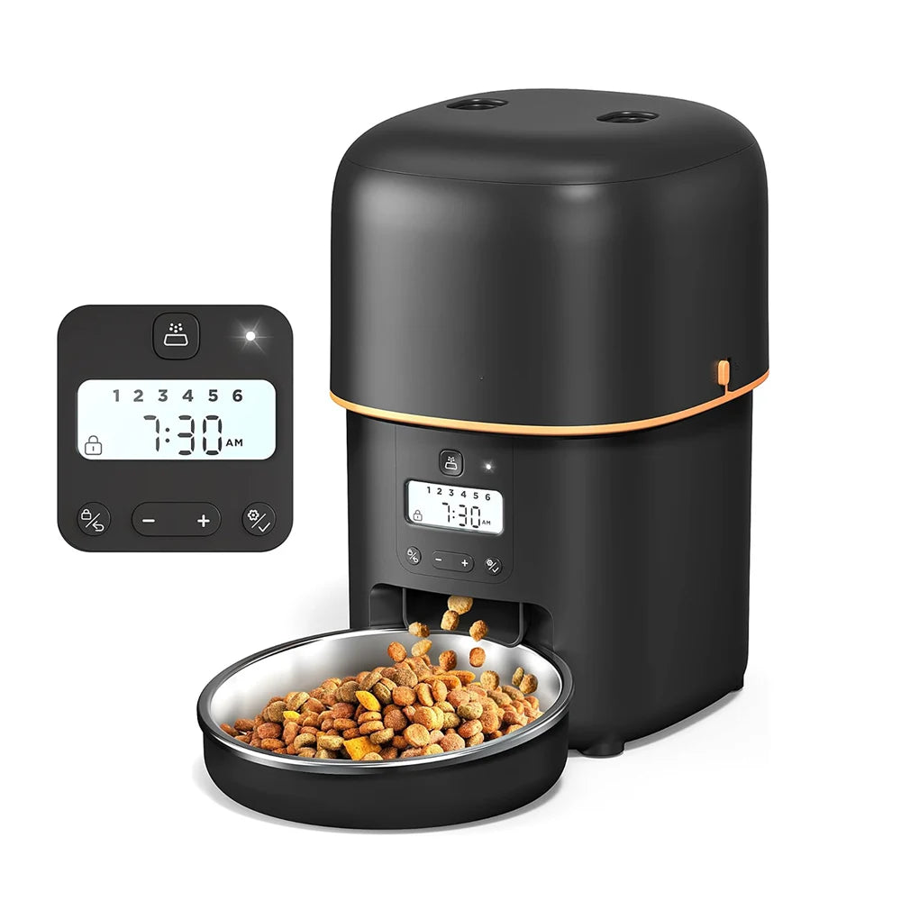 NEW Arrivals 5G Video Feeder 2L Button WI-FI Camera Automatic Cat Feeder Pet Smart Cat Food Dispenser Timer Stainless Steel Bowl Auto Feeder For Cats Dog Bowl Pets Supplies