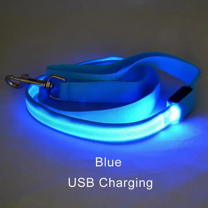 NEW LED Light Up Night Walking Dog Leash Luminous Rope Lead Leash For Dog Safety Flashing Glowing Dog Collar Harness Electronic Pet Accessories Pets Supplies