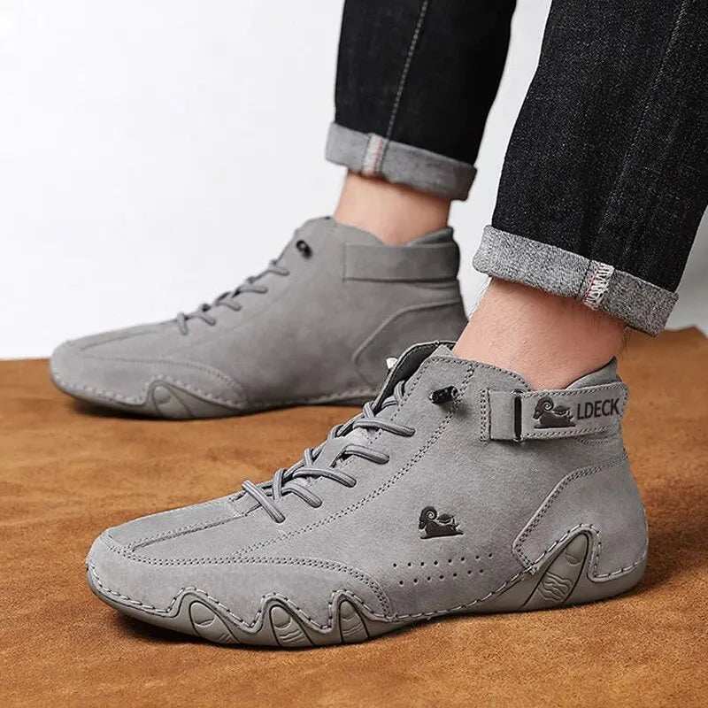 Ankle Boots for Men Outdoor Light Casual Leather Shoes Winter Luxury Men Shoes Male Waterproof Snow Boots High Top Sneakers