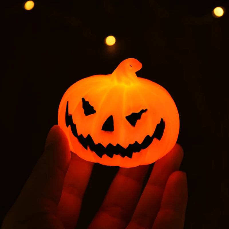 3Pcs Halloween Pumpkin LED Light Night Light Haunted House Horror Props Halloween Party Home Indoor Decoration Supplies Favors