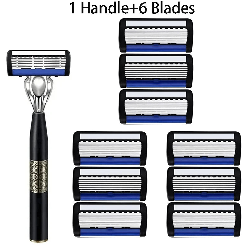 NEW Arrivals 7-Layers 18 Blades Set Manual Men's Razor, Stainless Steel Blades Razor For Men With Precision Trimmer, Metal Razor Holder