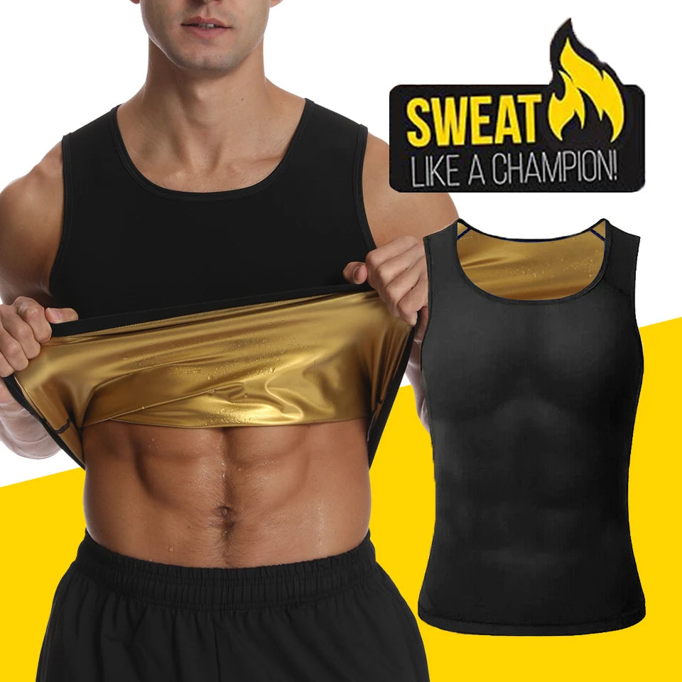 NEW Arrivals S-2XL 2 Colors Heat Trapping Vest Pullover Sweat Enhancing Shirts Workout Tank Top Sauna Shapewear Waist Trainer for Men Compression Fitness Sports Apparel Supplies