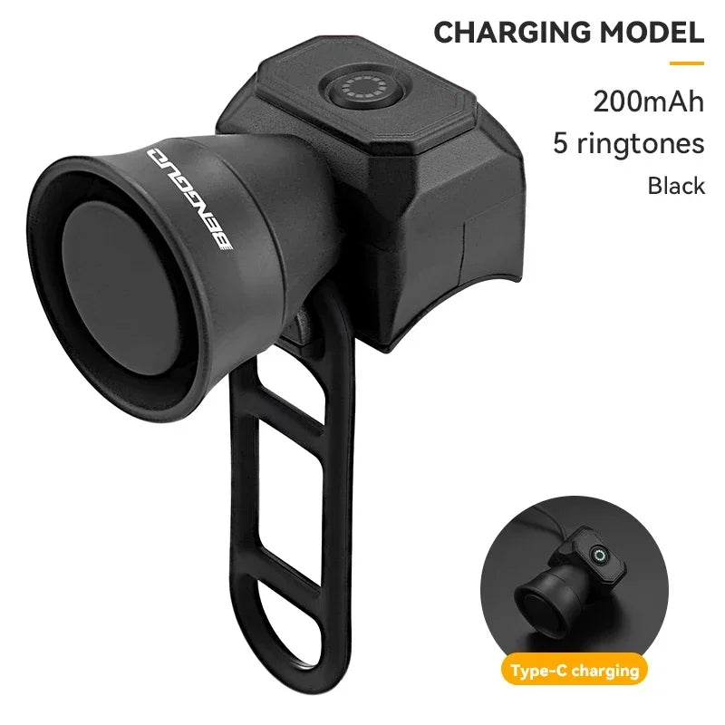 NEW Upgraded Bicycle Horn Mountain Bike Battery/USB Charging Waterproof Electronic Bike Bell Riding Equipment Children's Scooter Accessories