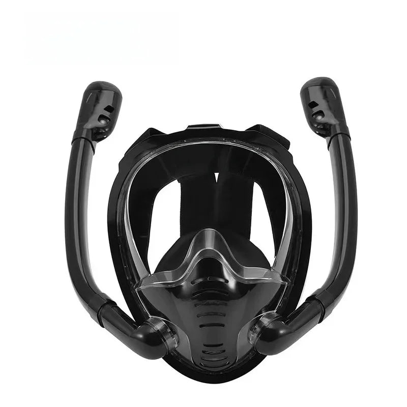 NEW Arrivals S-XL Size Full Face Professional Dive Snorkeling Dry Style Silicone Diving Mask Dual Tube Adult And Children Swimming Water Pool Beach Underwater Accessories Sports Supplies