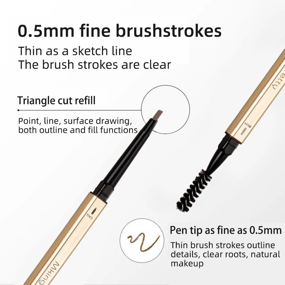 Makeup for Women Waterproof Eyebrow Enhancer Pen with Double Head Pencil and Brush Long Lasting Eye Brow Cosmetics Easy to Wear