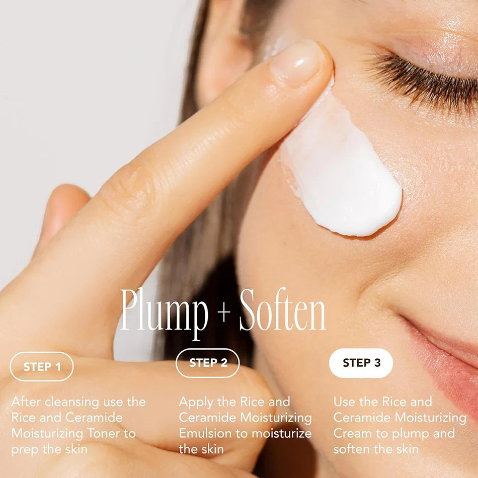 NEW Original Korean Rice Ceramide Moisturizing Cream Hydrating Targets Dryness, Brightening Lightweight Moisturizer Face Cream Women Beauty Salon Spa Products Female Skin Care Accessories Supplies