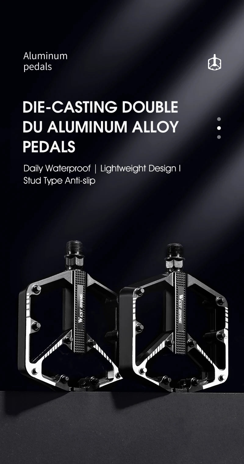 NEW Bicycle Professional Pedals Sealed DU Bushing Pedals Mountain Road Bike Nonslip Pedal Aluminum Alloy MTB Pedal Bicycle Parts Accessories Sports Supplies