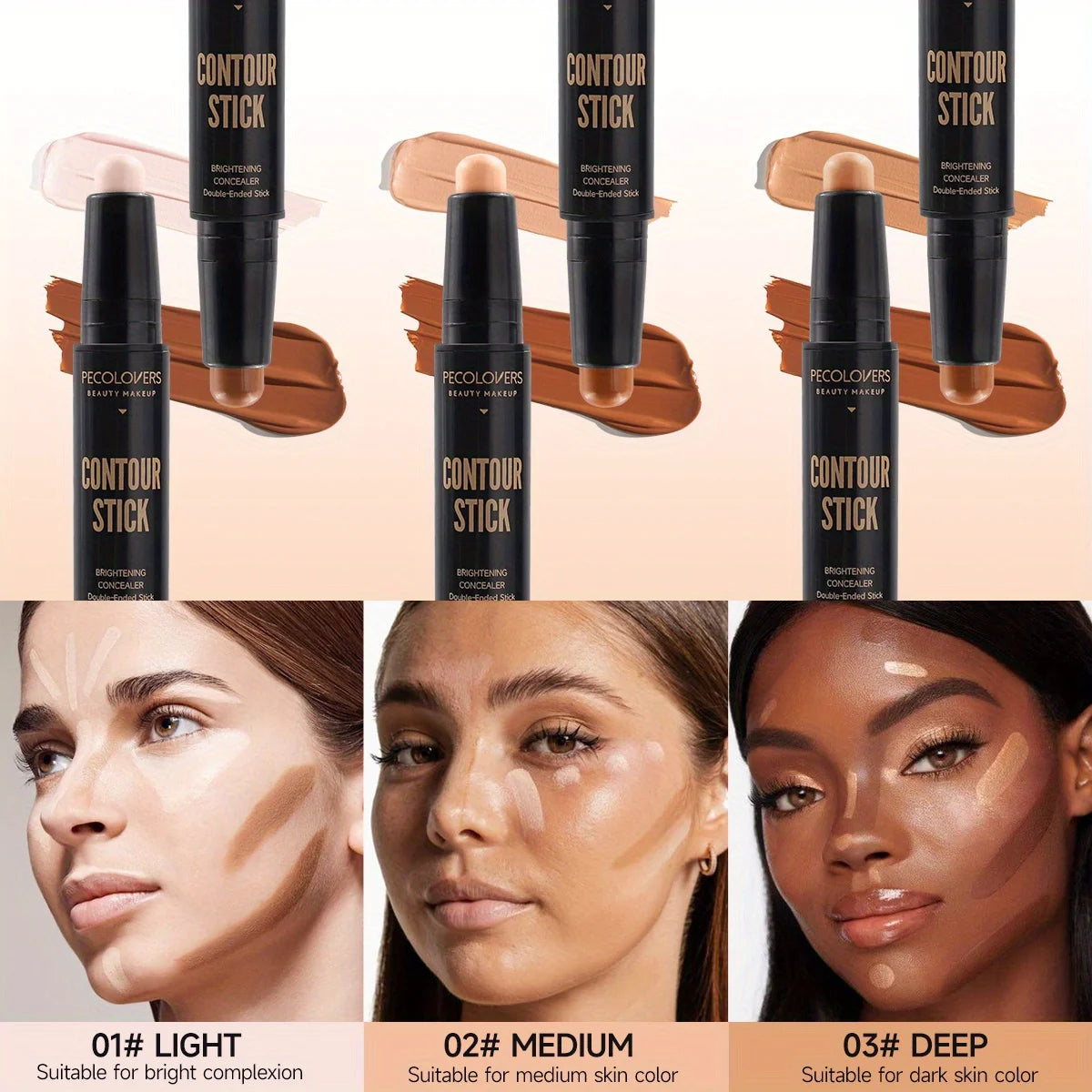 NEW Arrivals Contouring Stick with Double-Headed Concealer Highlighter for Three-Dimensional Nose Bridge Shadow V-Face High Nose Bridge Women Female Cosmetics Supplies
