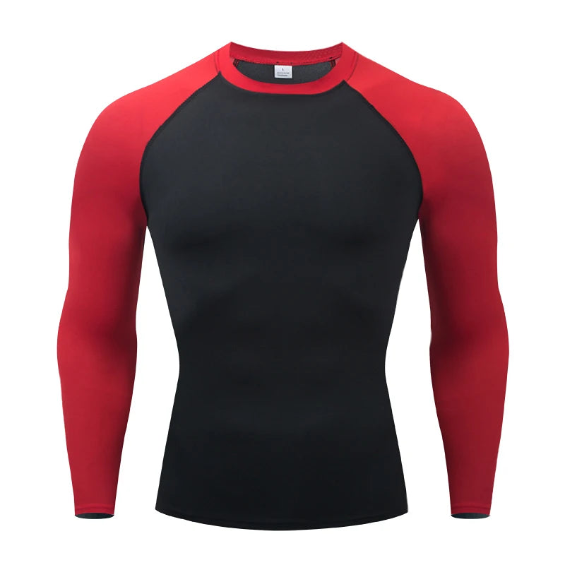 NEW S-3XL 5 Colors Men Compression Running T-Shirt Fitness Tight Long Sleeve Sport T-shirt Training Jogging Shirts Gym Sportswear Quick Dry Sports Clothes