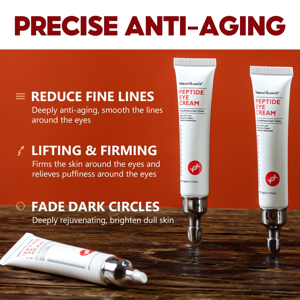 VIBRANT GLAMOUR Eye Cream Peptide Collagen Serum Anti-Wrinkle Anti-Age Remove Dark Circles Against Puffiness And Bags 5PCS