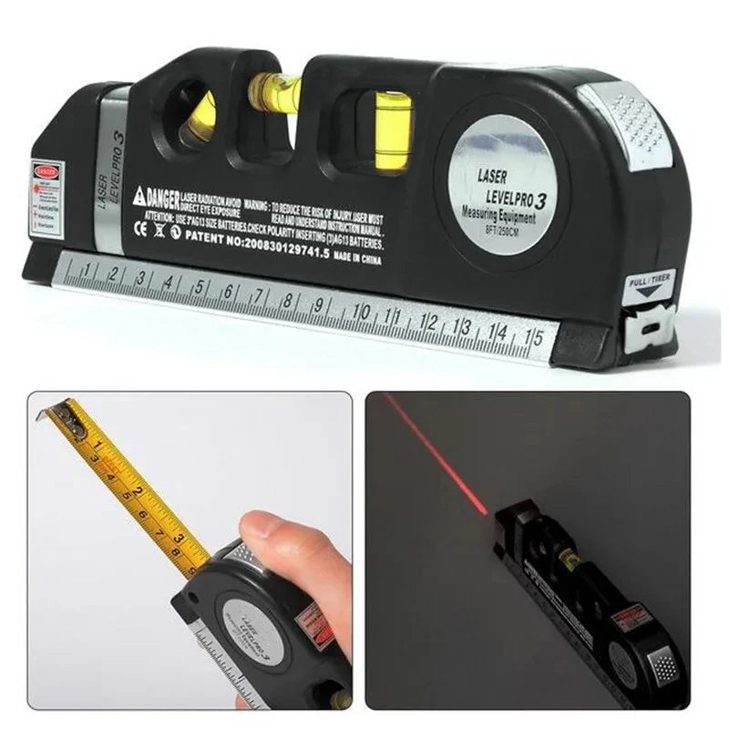 NEW Arrivals Laser Level Horizon Vertical Measure 8FT Aligner Standard and Metric Rulers Multipurpose Measure Home Appliances