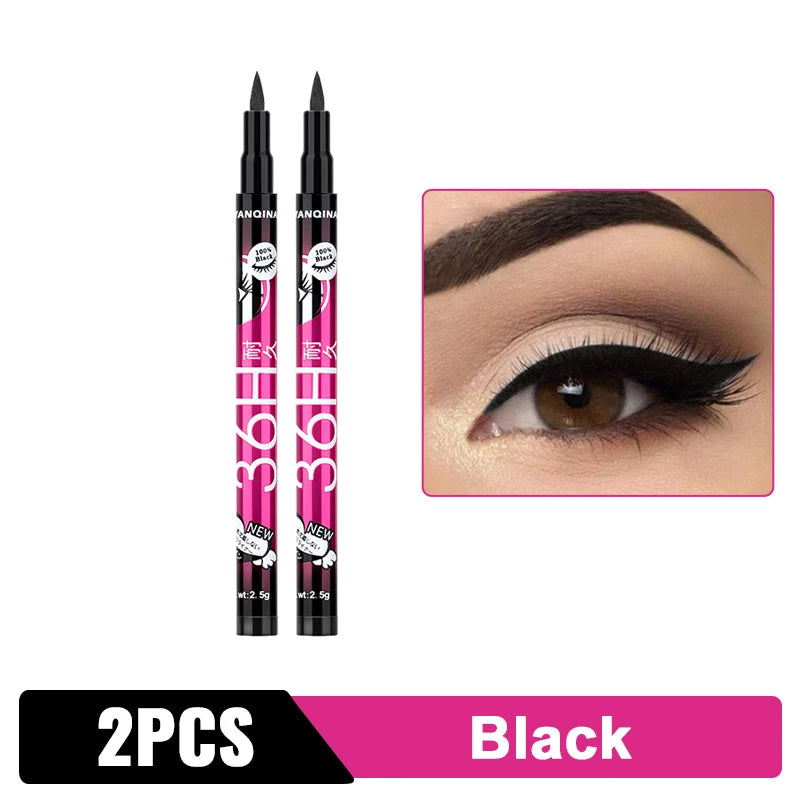 Liquid Eyeliner Quick-Dry Waterproof Eyeliner Pencil 36H Long-Lasting Black Liquid Eye Liner Pen Makeup Cosmetics Tool Beauty
