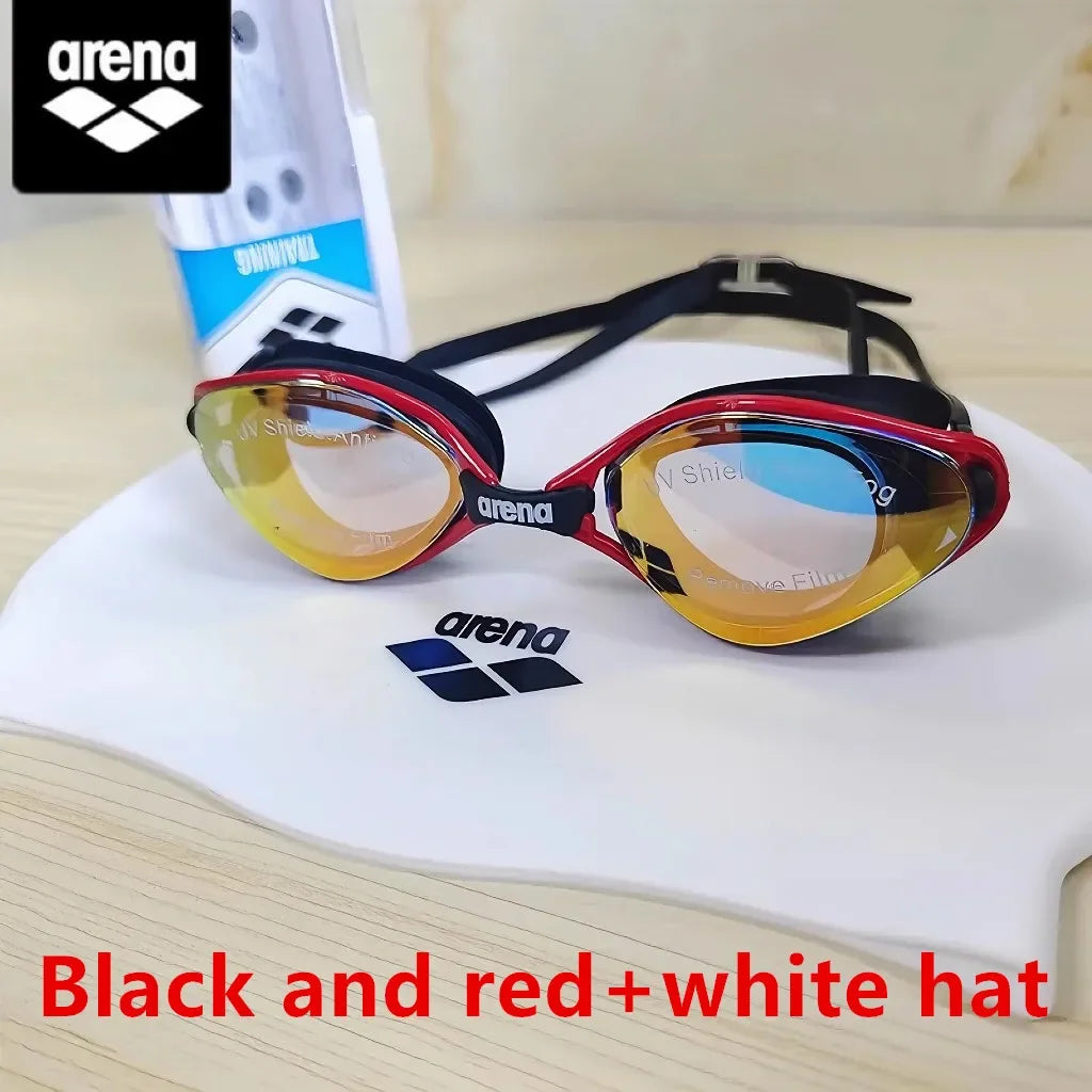 NEW Arrivals 100% Original ARENA 2PCS Set 9 Colors Professional Waterproof and Anti-Fog High-Definition Adult Swimming Goggles Silicone Swim Cap Women Men Swimming Accessories Sports Supplies