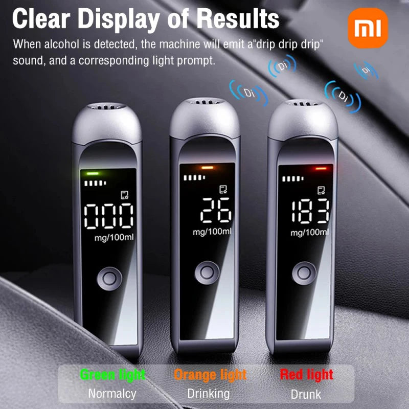 NEW Arrivals Xiaomi Automatic Alcohol Tester Professional Breath Alcohol Tester Rechargeable Breathalyzer Alcohol Test Tools Newest