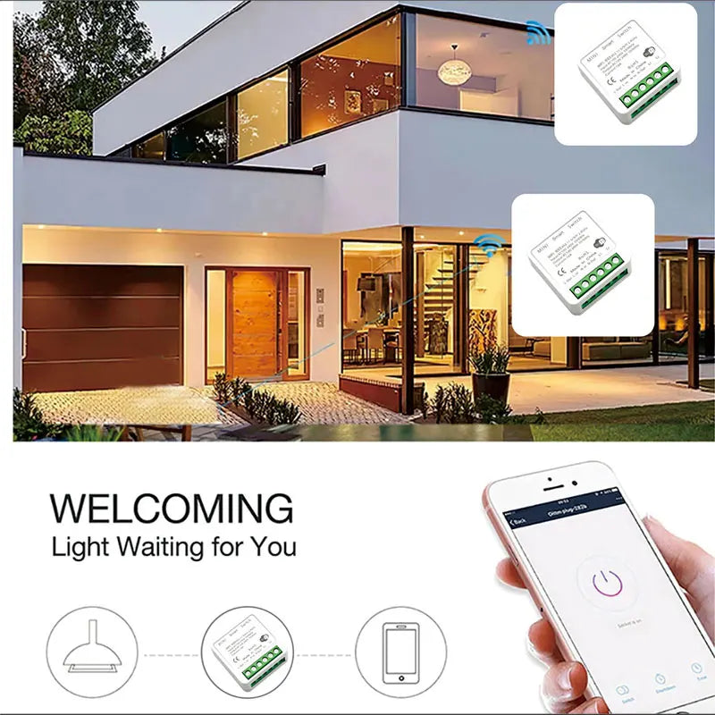 16A Mini Wifi DIY Light Switches Module 2-way Control Work With Tuya Smart Life Alexa Alice Google Home