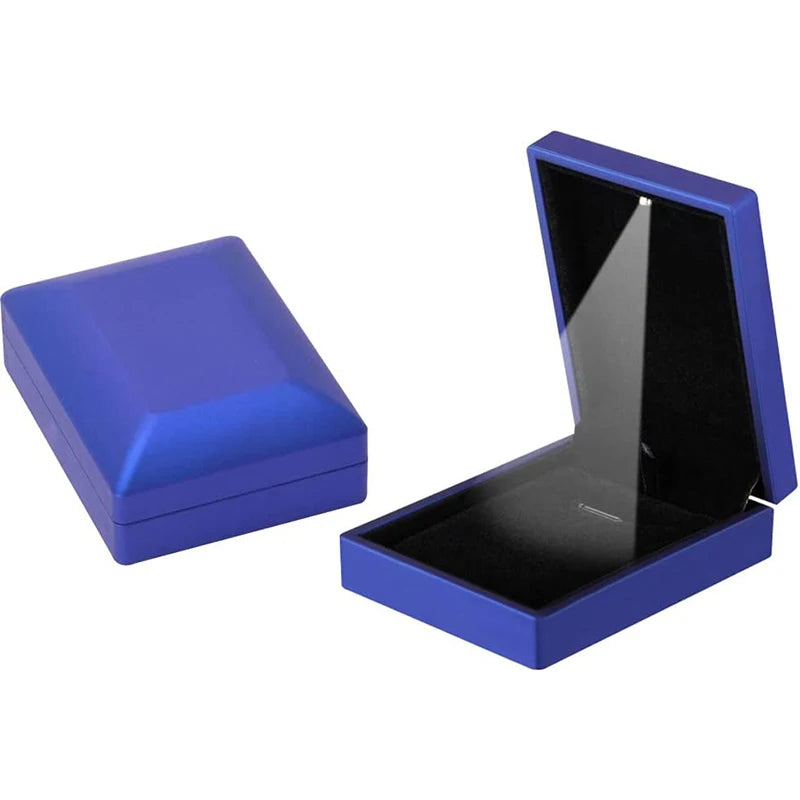 LED Lighted Bracelet Ring Necklace Luxury Box Storage Organizer Pendant Box Case Package For Anniversary And Display Engagement Gift Wedding Accessories Jewelry Supplies