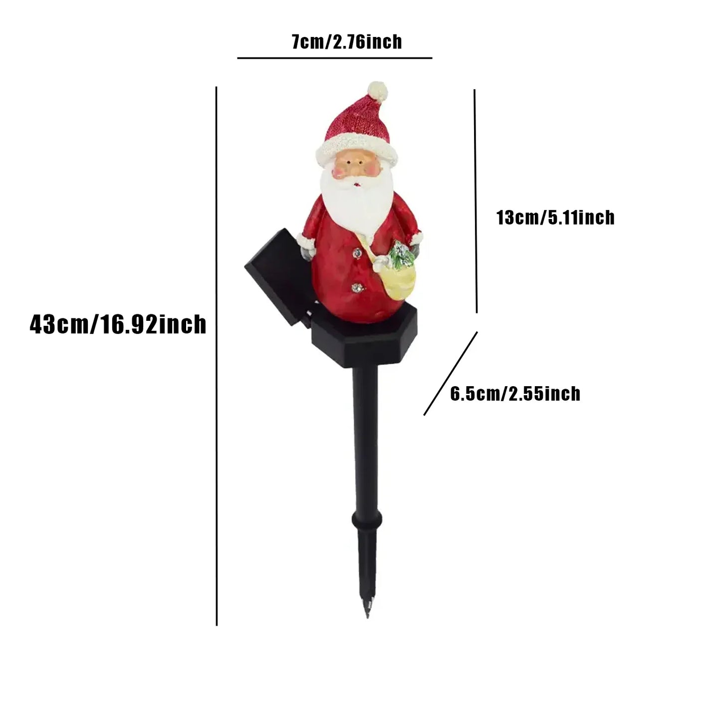 2PCS Christmas Pathway LED Solar Lights Outdoor Waterproof Lawn Stake Lamp for Garden Decoration Yard Home Holiday Santa Claus