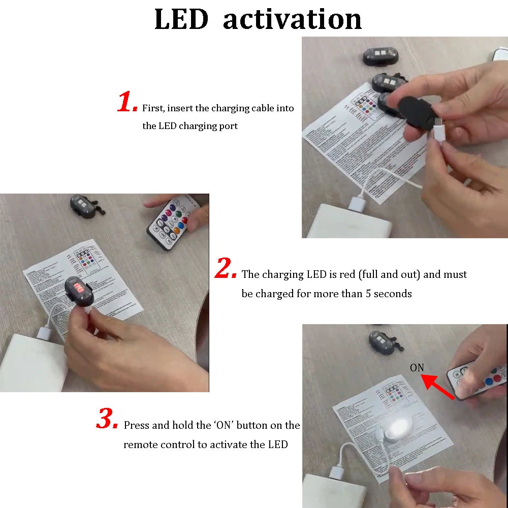 RGB Led Aircraft Strobe lights Motorcycle Lights LED Flash Position Wireless Light Aircraft Airplane Helicopter Warning Lights