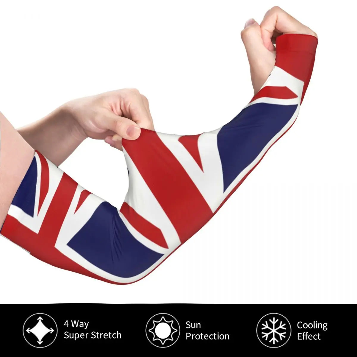 British Union Jack Flag Of The UK Sun UV Protection Arm Sleeves Men Women Athletic Sports for Cycling Running