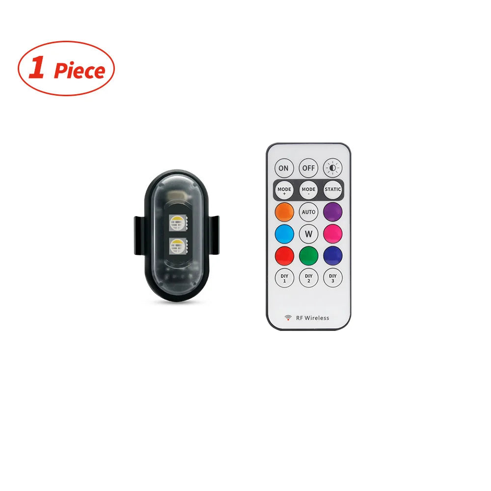 NEW Arrivals 2/4/8PCS Set Bicycle Motorcycle Helmet Strobe Light, APP Controlled RGB LED, Universal for Bicycle Scooter/Car/Helmets/Drone, IP67 5V Adhesive Lights Set Sports Supplies