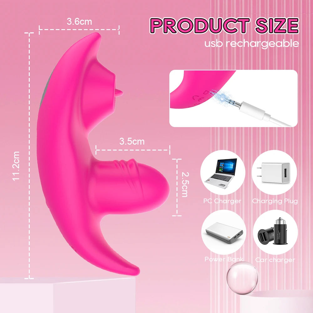 Wearable Tongue Licking Vibrator For Women Wireless APP Remote Panties Dildo Vibrator for Women Clit Stimulator Adult Sex Toys