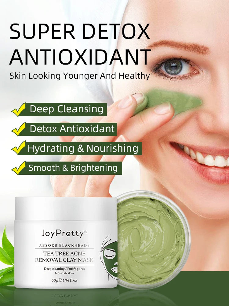 NEW Arrivals TEA Tree Facial Mask Oil Control Shrink Enlarged Pores Blackhead Remover Nourishing Face Clay Mask Korean Skin Care Supplies Home Ladies Beauty Salon SPA Products