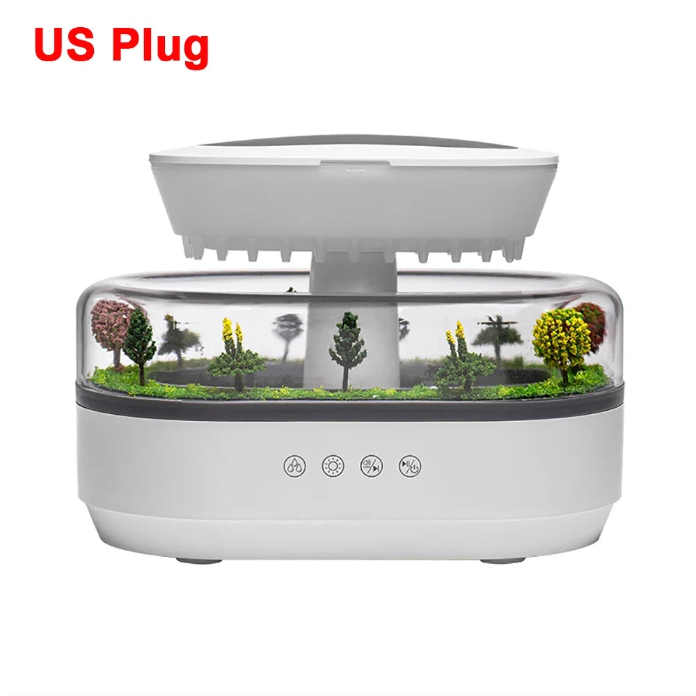 New Aroma Humidifier Raindrop Air Humidifier Colorful Atmosphere Light White Noise Music Essemtial Home Oil Fragrance Diffuser