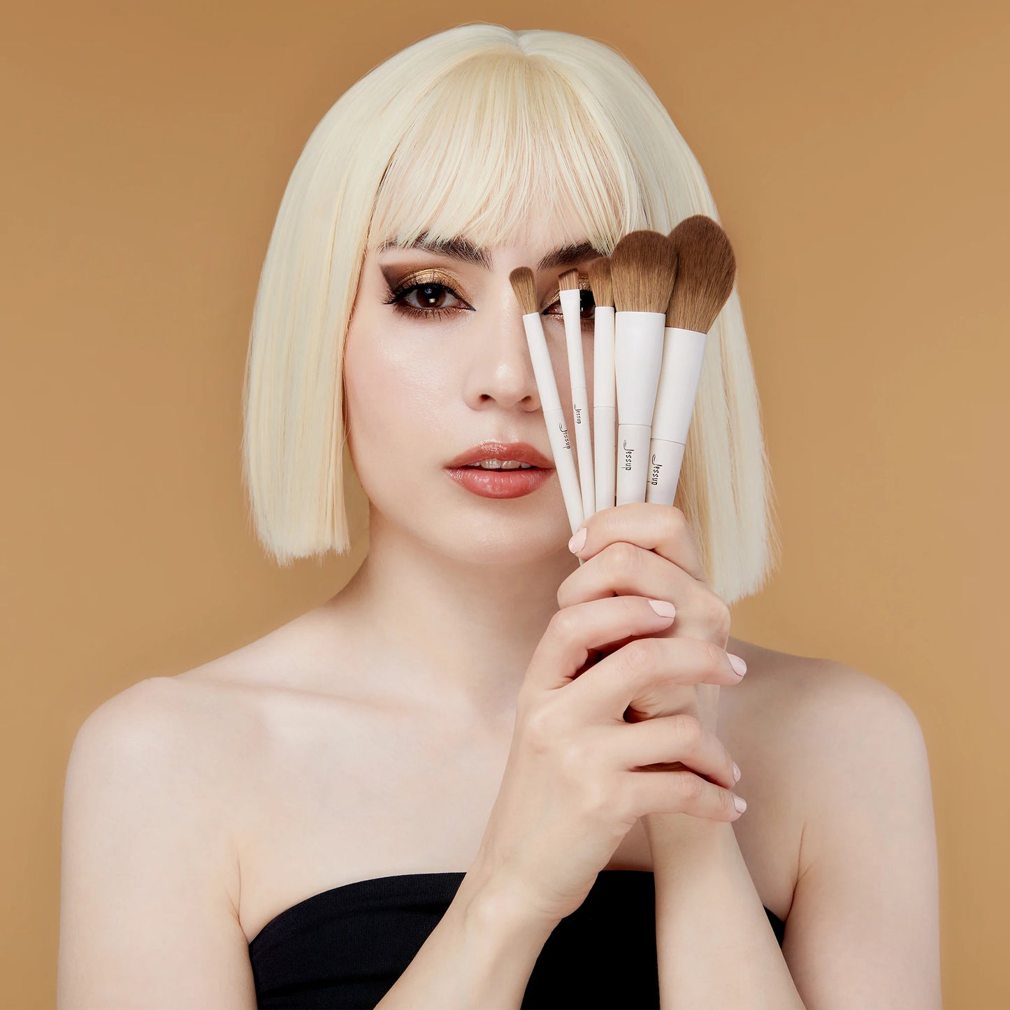 Jessup Makeup Brushes 14pc Makeup Brush set Synthetic Foundation Brush Powder Contour Eyeshadow Liner Blending Highlight T329