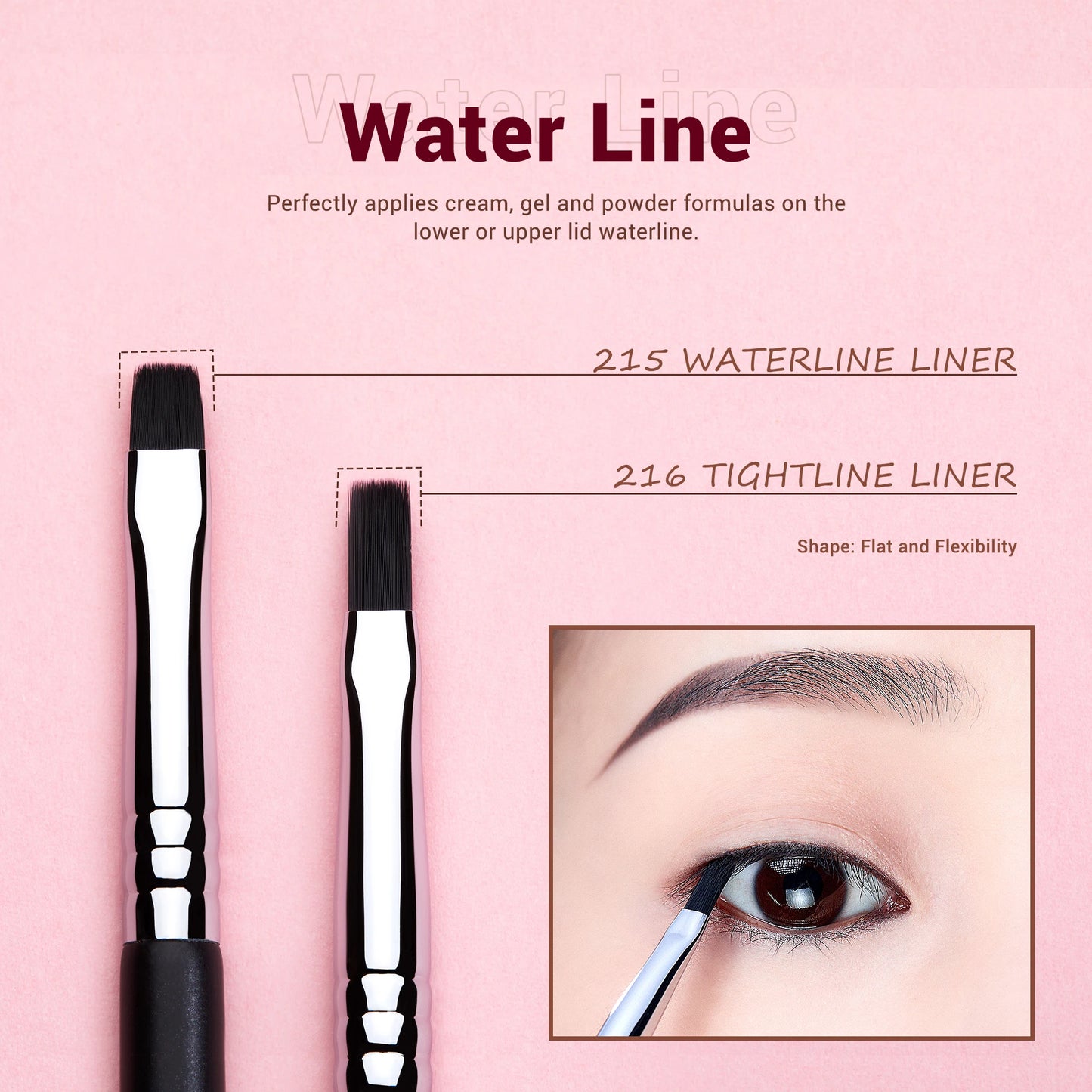 Jessup Eyeliner Brushes set,11pcs Eyeliner Brush Professional,Tapered Angled Flat Ultra Fine Precision Eyeliner Brush set T324