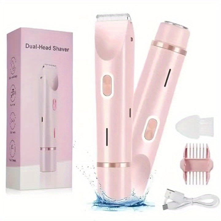 NEW Arrivals Women's 2-in-1 Electric Hair Remover | Suitable for Bikini Line, Armpits, Legs, Arms & Face, USB-Rechargeable, Wet & Dry Shaver with Facial Trimmer, Stainless Steel Blades, Durable & Multifunctional Beauty Devic