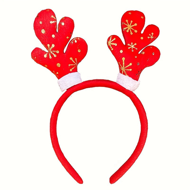 12pcs Festive Christmas Headbands - Red & Plastic Hair Bands with Santa, Snowman & Reindeer Antlers, Perfect for Holiday Party Decorations, Holiday Headbands | Playful Design | Durable Plastic, Christmas Accessories Halloween