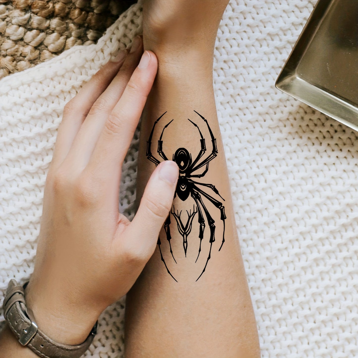 30 SHEETS Set Temporary Tattoo Stickers, Black Butterfly Feather Wind Chime Wings Planet Spider Guitar Flower Heart Pattern Tattoo Stickers, Body Wrist Collarbone Art Waterproof Fake Tattoo Stickers Suitable for Women, Tempor