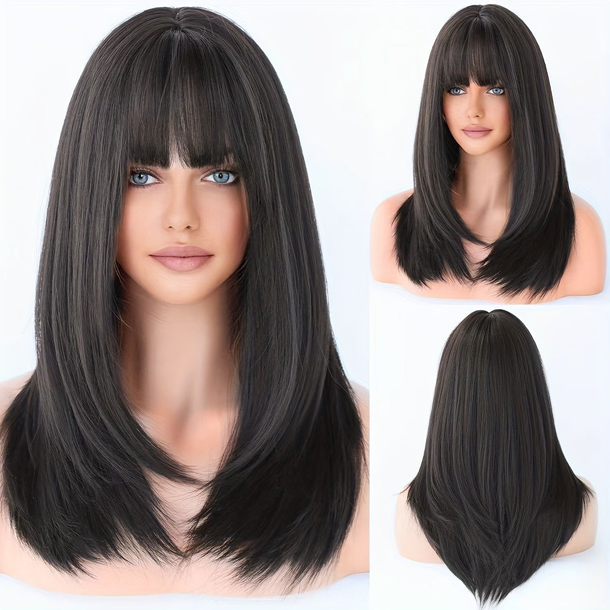 Long Straight Synthetic Heat-Resistant Wig for Women - Density Rose Net Cap, Natural Look for Cosplay, Parties & Role-Play, Easy Maintenance, Adds Volume & Length, Party Hairpiece, Cosplay Accessories