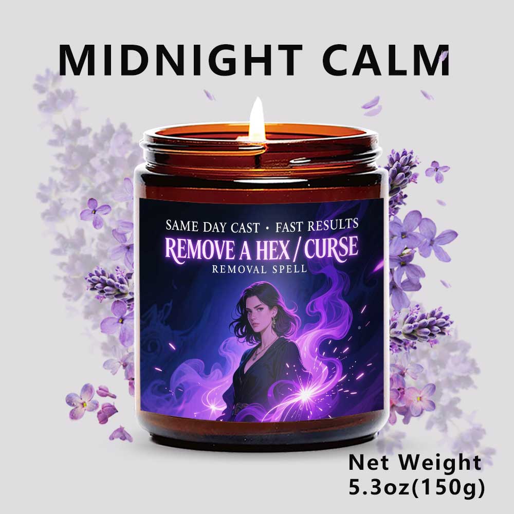Curse Witchcraft Breaking Spell Candle - Remove Bad Energy & Hex Removal Ritual, Long-Lasting Soy Wax Magic Jar with Lavender Scent, & Rebound Spell for s, Witchcraft Gift for Women/Men (Halloween, Christmas, New Year) - Use