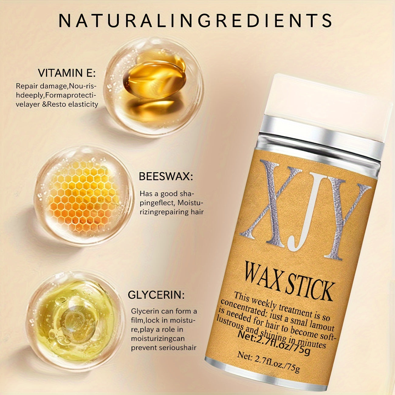 Hair Styling Set: Smooth Back Hair Brush, Wax Stick, and Edge Brush for Men and Women - Perfect for Rat Tail Comb Bristle Hair Brush Set, Women's Bun Hair Accessories, and Smoothing Hair Brush with Glycerin