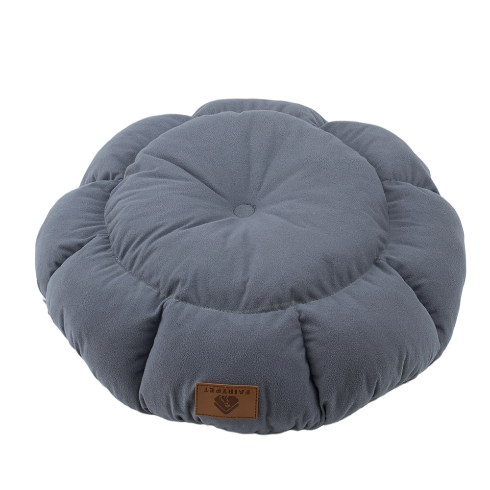 Retractable Round Pet Bed Deployment 45x45x3cm/Storage 28x28x14cm, Designed for Cats and Dogs Under 8kg, Drawstring Controls Usage Range