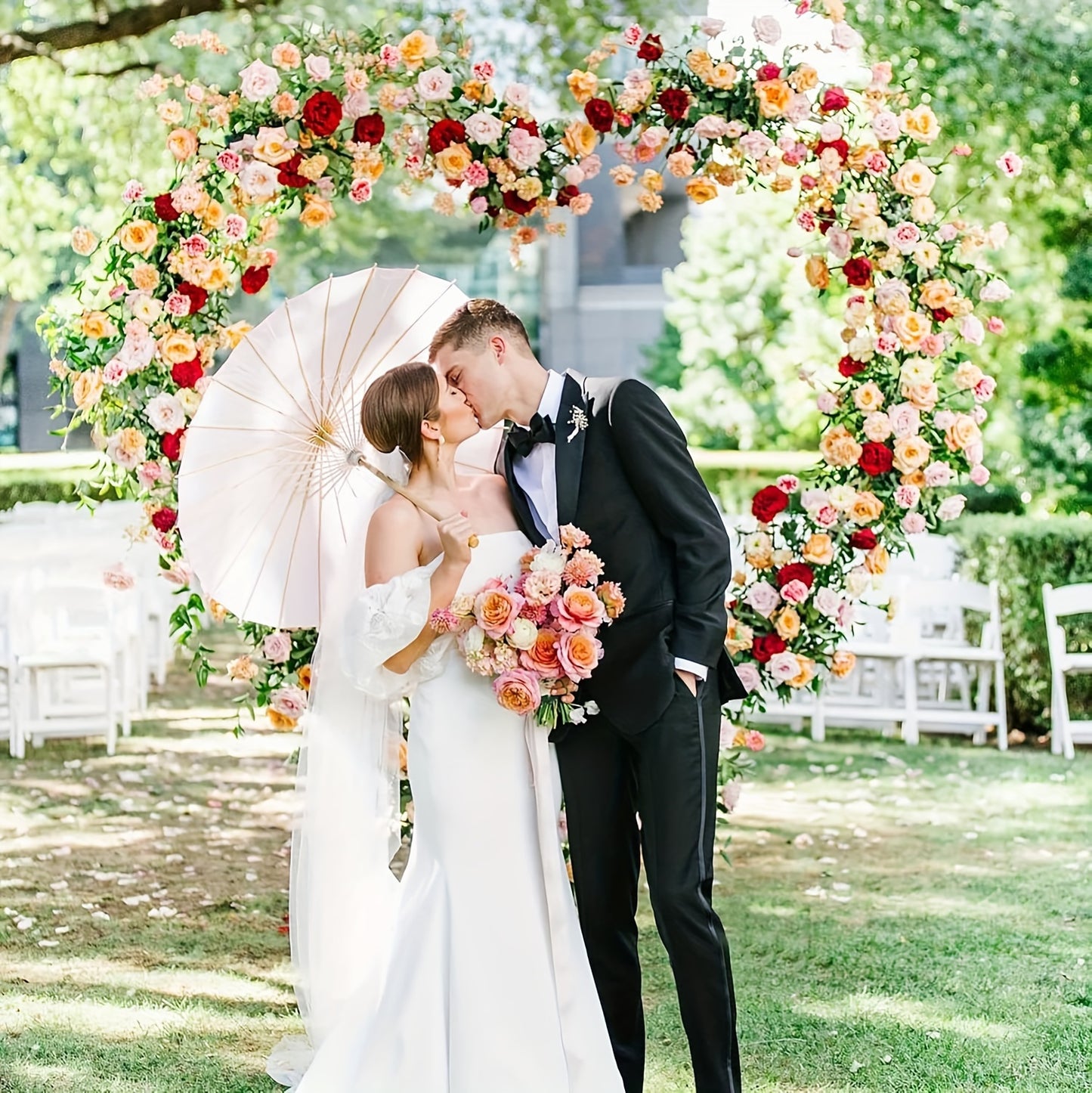 Elegant Heart-Shaped Metal Arch Backdrop - 6.5ft Tall, Rustproof Iron Flower & Balloon Stand for Weddings, Birthdays, Graduations & Youngsters Showers