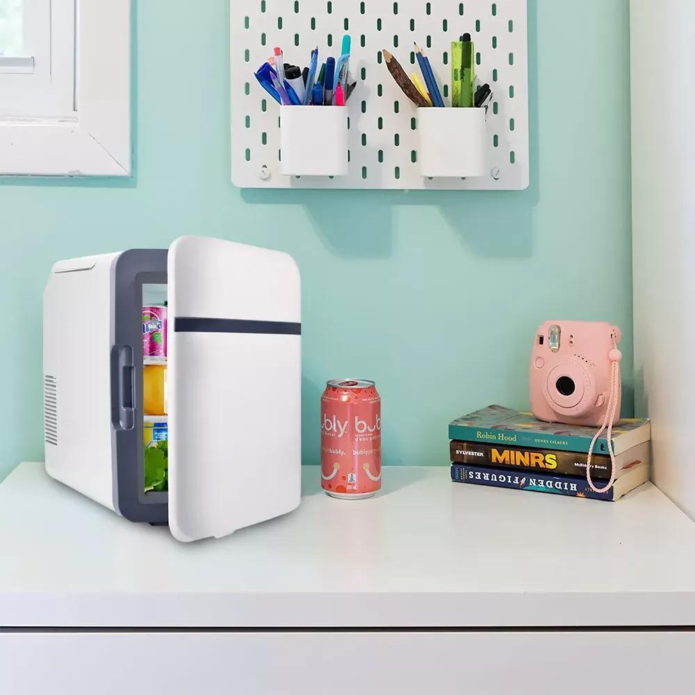 10L Mini Fridge Car Refrigerator Portable Freezer Cooler and Warmer Storing Skincare Cosmetic Food Drink, Ideal for Car, Home, Office, Dorm