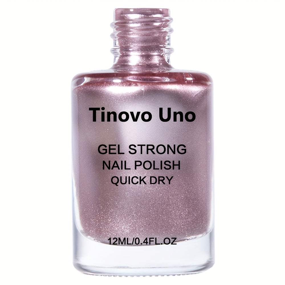NEW Metallic Mirror Rose Golden Nail Polish 12Ml, High Gloss, Naturally Air-Dry Fast, Cyberpunk Style Metallic Nail Polish, Suitable for Various Festive Parties, Creating a Luxurious Metallic Manicure