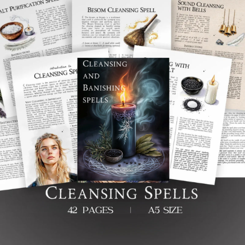 Black Magic Spells Cleansing & Banishing Rituals Notebook for Adults - 15 Smoke, Salt, Sound, Moon Methods, Energy Clearing Practices, 14 Banishing Techniques, Ritual Theory, Energetic Boundaries, Witchy Spiritual Workblock